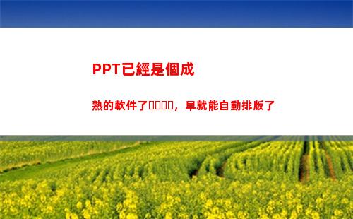 PPT已經是個成熟的軟件了，早就能自動排版了